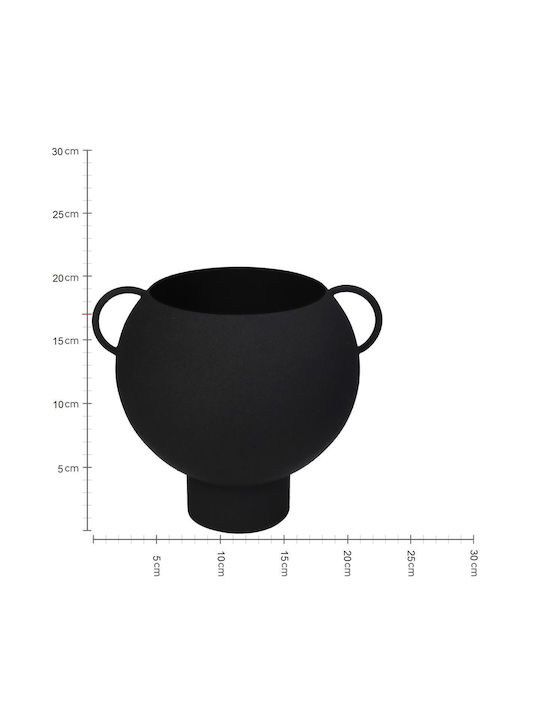 ArteLibre Planter Metal Black 19.5x19.5x17cm.
