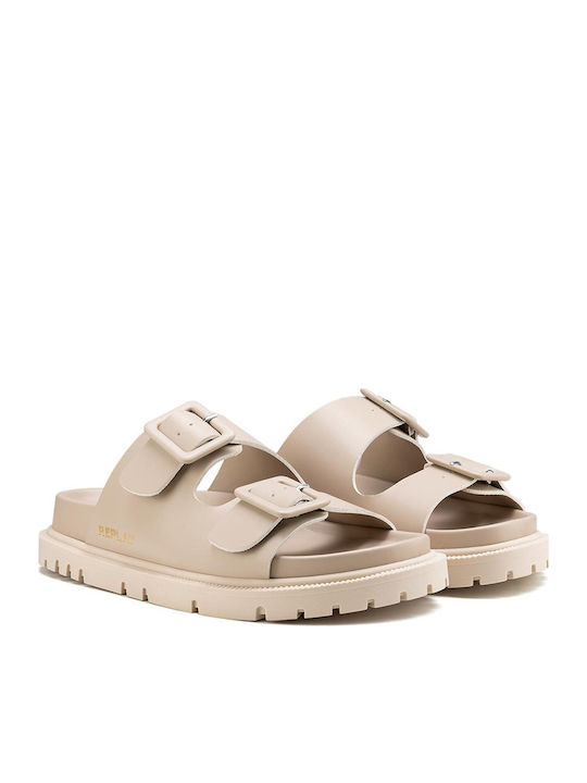 Hola Block Women's Flat Sandals in Beige Color
