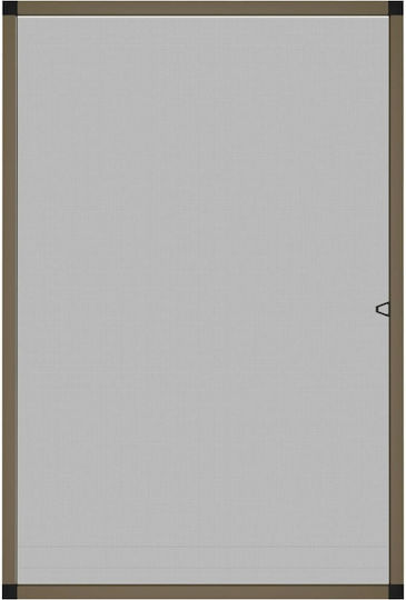 vidaXL Mosquito Net Window Permanent Aluminum Brown with Frame 120x80cm