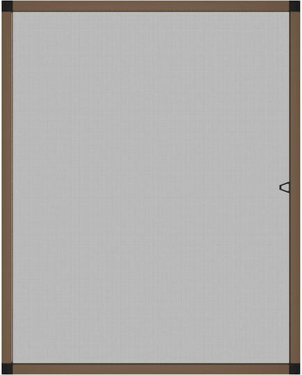 vidaXL Window Mosquito Net Fixed Aluminum Brown with Frame 100x80cm