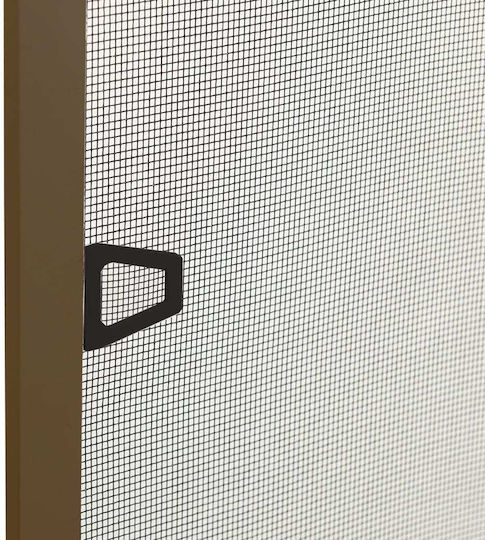 vidaXL Mosquito Net Window Permanent Aluminum Brown with Frame 120x80cm