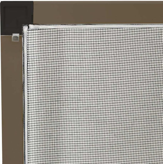 vidaXL Mosquito Net Window Permanent Aluminum Brown with Frame 120x80cm