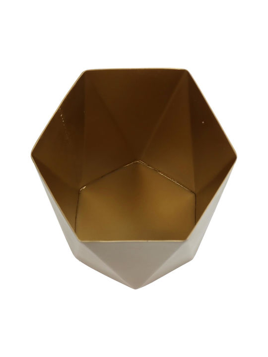 ArteLibre Planter Metal Gold 13x13x15cm.