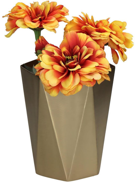 ArteLibre Planter Metal Gold 13x13x15cm.