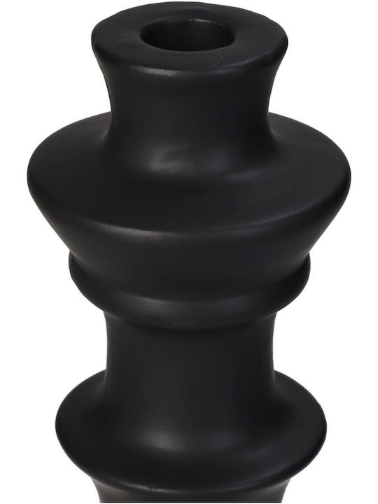 ArteLibre Candle Holder Ceramic in Black Color 8x8x24cm 1pcs