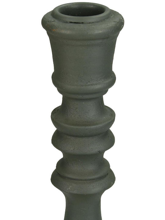 ArteLibre Candle Holder Polyresin in Gray Color 10x10x28cm 1pcs