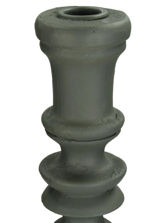 ArteLibre Candle Holder Polyresin in Gray Color 12.5x12.5x48cm 1pcs
