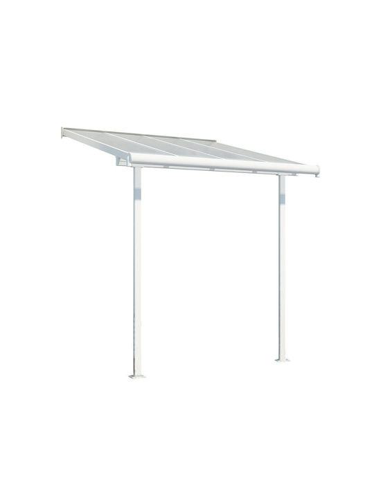 Pergolă De Grădină Din Metal Cu Tavan Alb 300x300x230cm