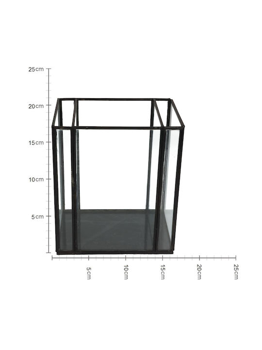 ArteLibre Κηροπήγιο Μεταλλικό σε Μαύρο Χρώμα 18x13x21εκ.