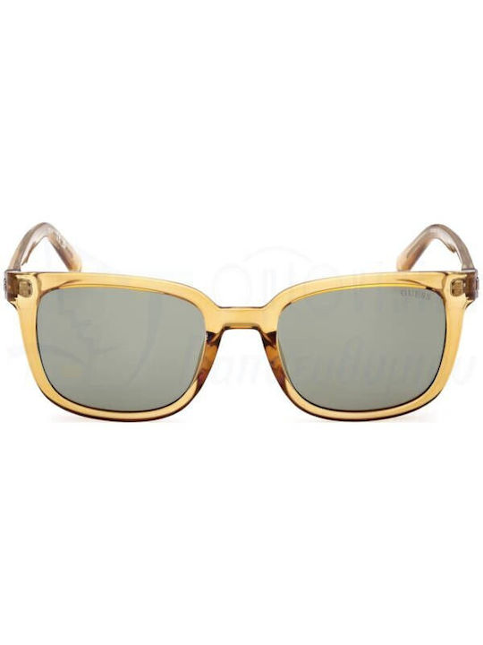 Guess Men's Sunglasses with Yellow Plastic Frame and Green Lens GU00065 41N