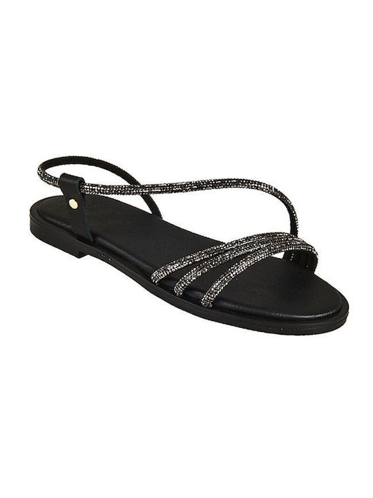 Elenross Women's Flat Sandals in Black Color