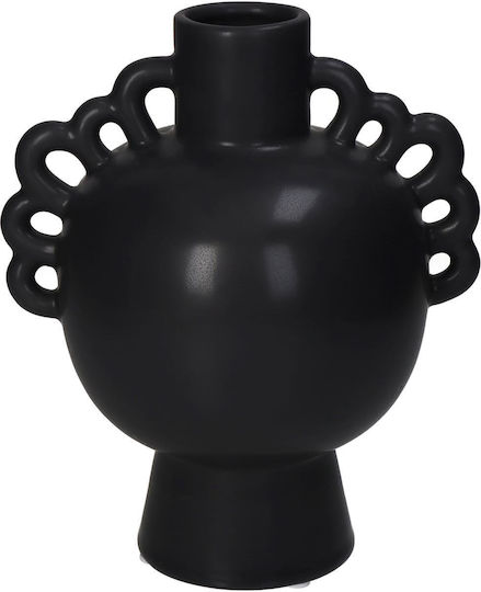 ArteLibre Βάζο Κεραμικό Μαύρο Φ17.4xΥ20.5cm