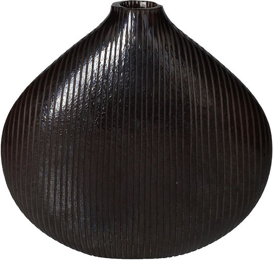 ArteLibre Vază Din Sticlă Neagră Φ23.5xÎ21.5cm