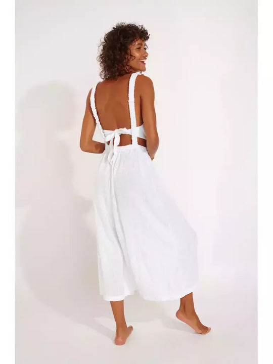 Banana Moon Heloise Cheryll Summer Midi Dress White