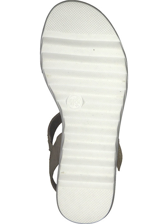 Flache Sandalen für Damen Anatomisch mit Riemen in Gray Farbe