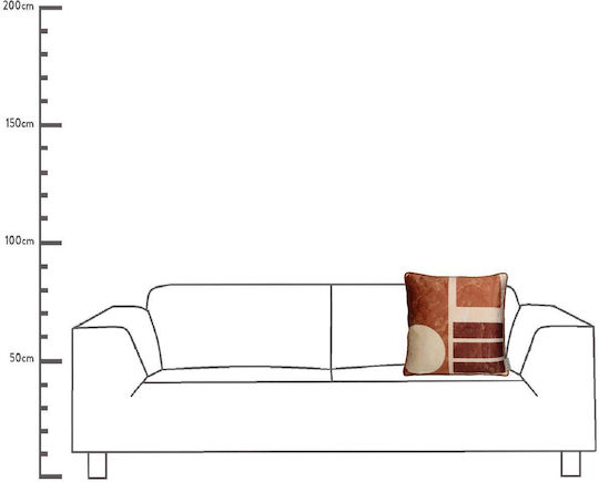 ArteLibre Velvet Sofa Cushion in Terracotta 45x45cm