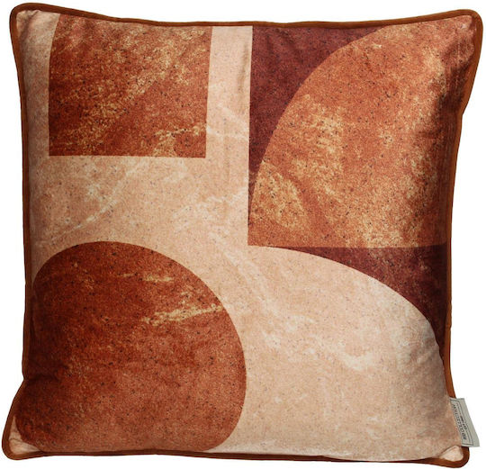 ArteLibre Velvet Sofa Cushion in Terracotta Color 45x45cm