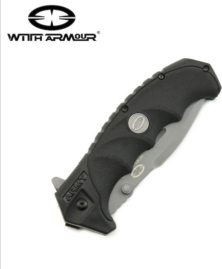 WithArmour Punisher Pocket Knife Black in Sheath