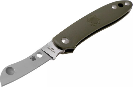 Spyderco Roadie Pocket Knife Automatic Green in Sheath