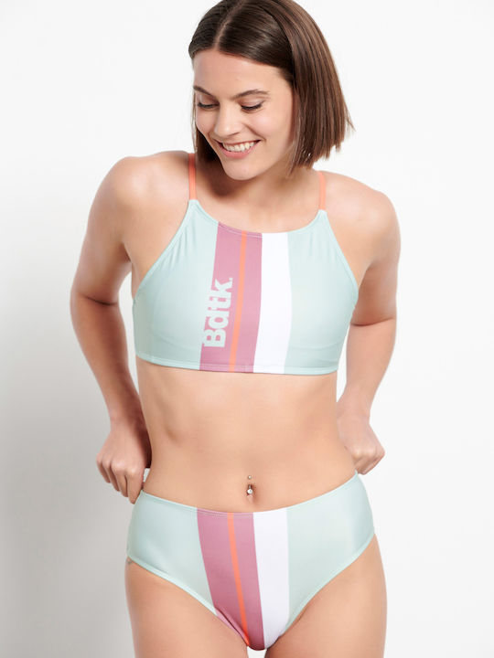 Bikini Slip Hohe Taille Gestreift