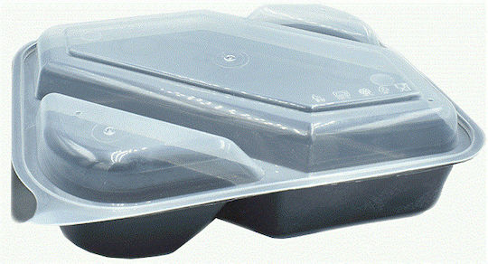Disposable Plastic PP Tableware for Hot / Microwave Safe Black 30pcs
