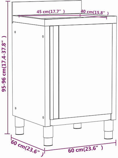 vidaXL Schubladenschrank 50x60x96cm