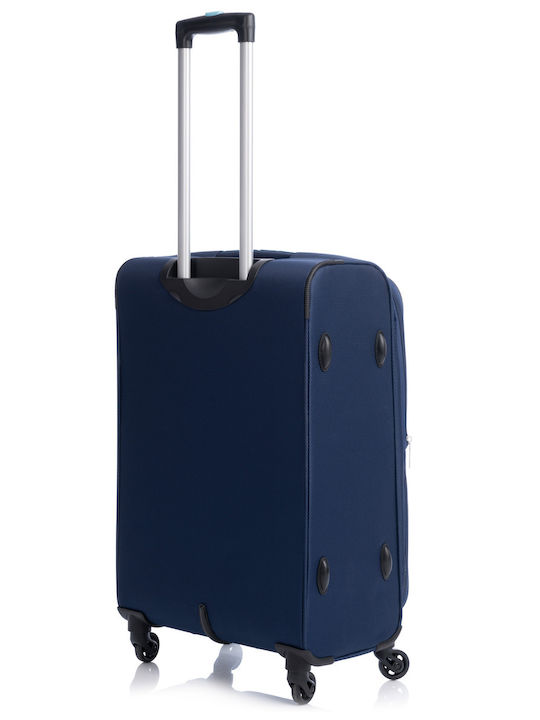 Dielle 300-60 Medium Travel Suitcase Fabric Blue with 4 Wheels Height 67cm