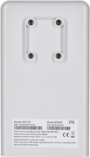 ZTE MC889 ODU External 5G Omnidirectional Antenna 6.5dBi with Ethernet Connection
