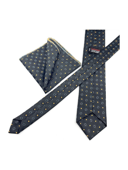 Legend Accessories Men's Tie Set Printed Navy Blue