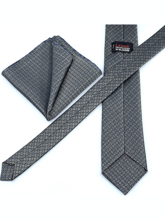 Legend Accessories Herren Krawatten Set Gedruckt in Gray Farbe
