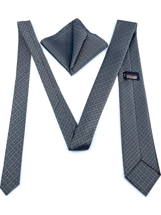 Legend Accessories Herren Krawatten Set Gedruckt in Gray Farbe