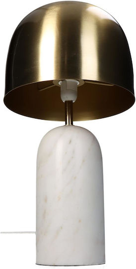 ArteLibre Metal Table Lamp with Gold Shade and White Base