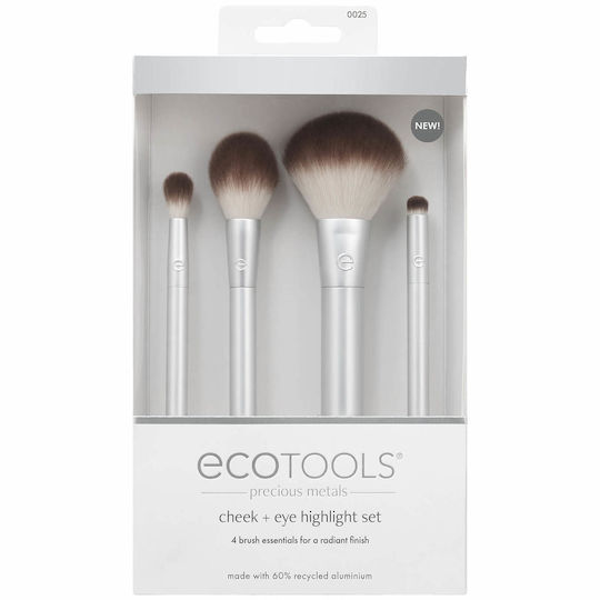 EcoTools Set mit Make-up-Pinseln aus synthetischem Haar Precious Metals 4Stück