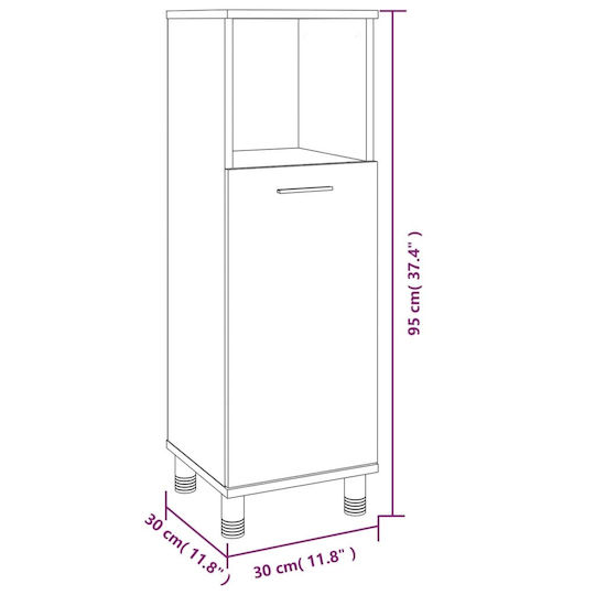 vidaXL Blat fără Lavoar cu Oglindă L60xW32xH53.5cm & Dulap Sonoma