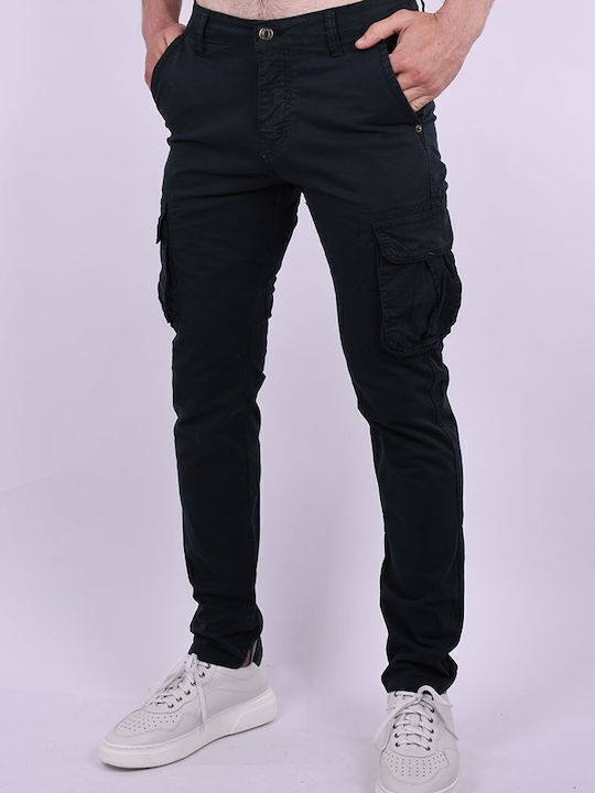 Fabric cargo trousers blue Blue