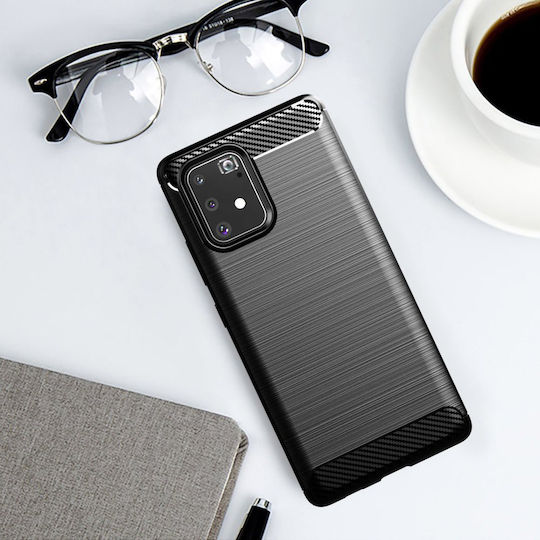 Techsuit Carbon Back Cover Silicone Black (Galaxy S10 Lite)