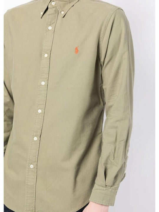 Long-sleeved Denim Shirt Khaki
