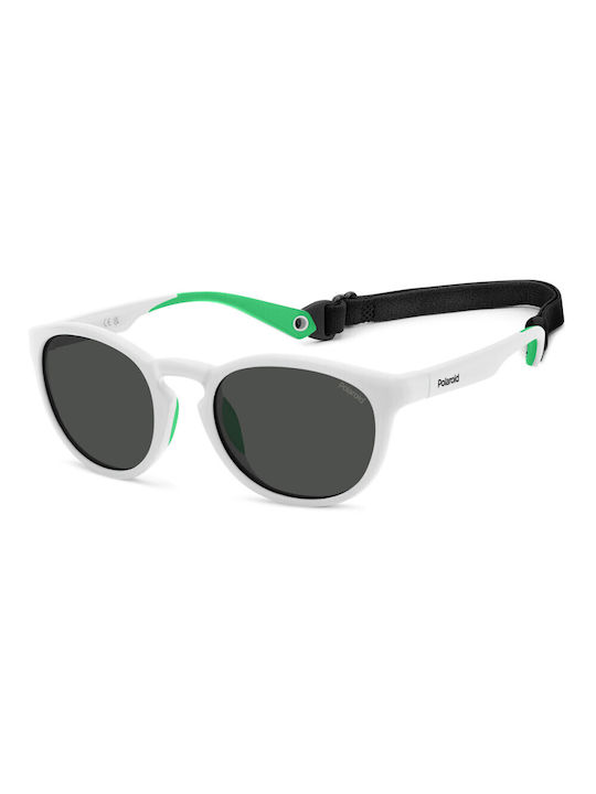 Polaroid Sonnenbrillen mit Weiß Rahmen und Schwarz Polarisiert Linse PLD7050/S VK6/M9