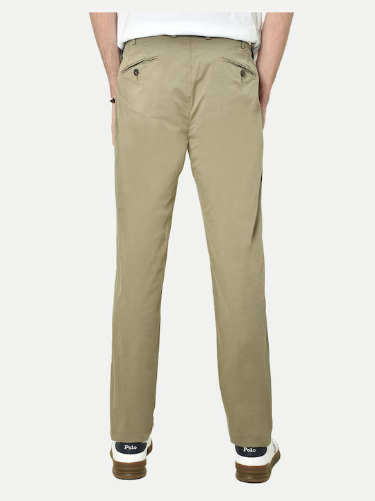 Fourten Industry Herrenhose Chino Elastisch in Normaler Passform Khaki