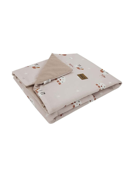 Ekokids Κουβέρτα Αγκαλιάς & Λίκνου Beige Bees 100x80εκ.