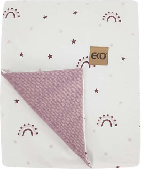 Ekokids Pătură Pepinieră Swaddling pături Pink Rose Rainbows Catifea Roz 100x80cm