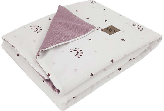 Ekokids Pătură Pepinieră Swaddling pături Pink Rose Rainbows Catifea Roz 100x80cm
