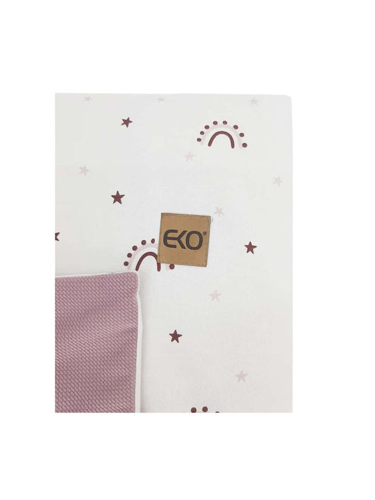 Ekokids Decke Wickeltücher für Kinderzimmer Pink Rose Rainbows Samt Rosa 100x80cm