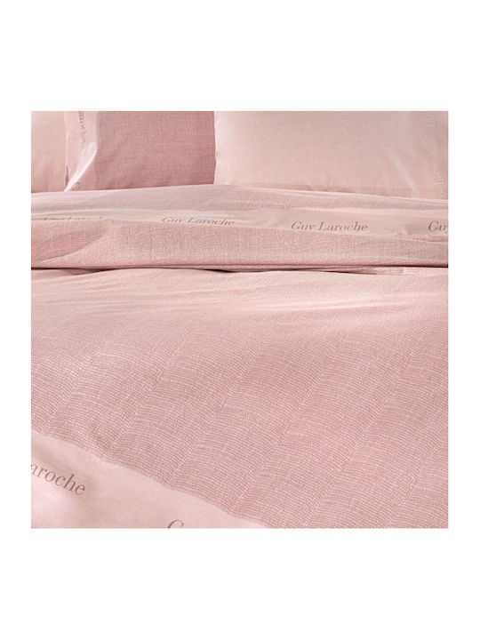 Guy Laroche Set Cearșaf cu 2 Fețe de pernă Single cu Elastic 100x200+30cm. Novel Pudra 3buc