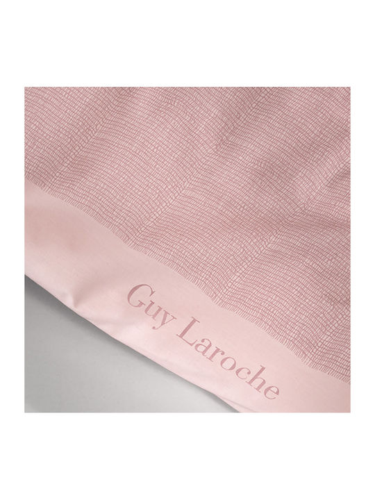 Guy Laroche Set Cearșaf cu 2 Fețe de pernă Single cu Elastic 100x200+30cm. Novel Pudra 3buc