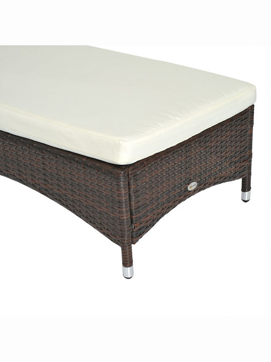 Ξαπλώστρα Rattan Καφέ 200x73x56εκ.