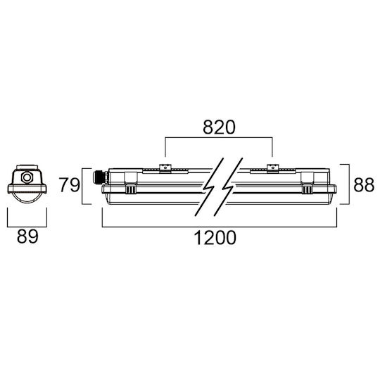 Sylvania Lighting Batten Resisto 1200 Outdoor with LED Lamp 120cm