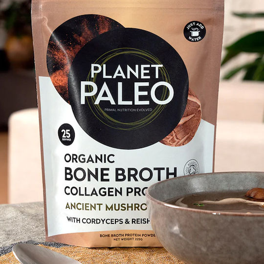 Planet Paleo Organic Bone Broth Collagen with Flavor Ancient Mushrooms 225gr