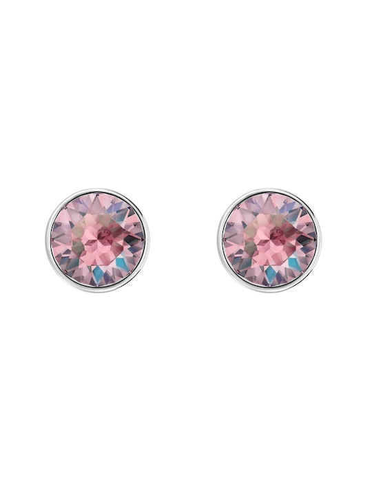 Voila Single Stone Earrings Pink Iridescent made of Silver 925 Silver Plated 6mm