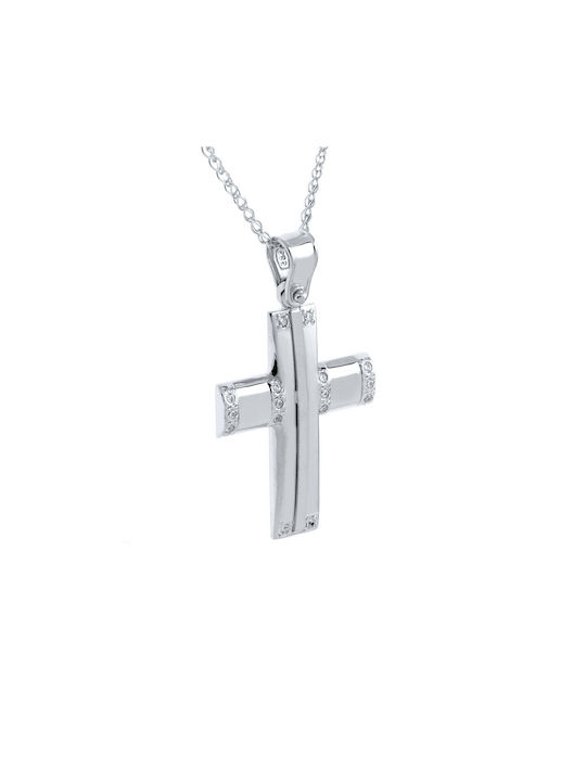 GOLD CROSS K14 WITH ZIRCON & CHAIN CODE: 301318